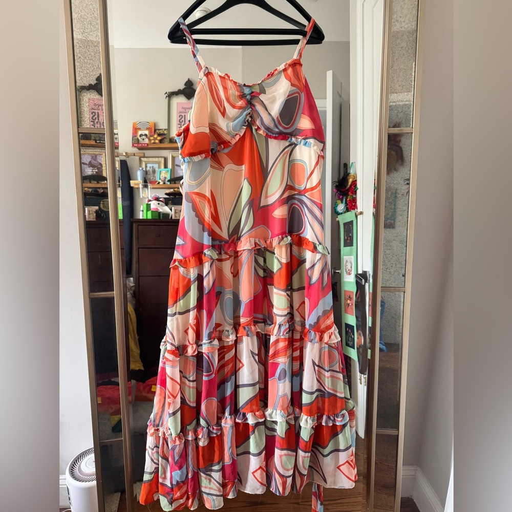 Alexis for Target Colorful Leaf Print Maxi Dress